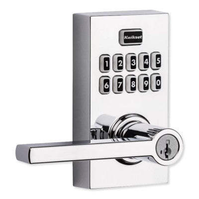 Kwikset 917 SmartCode Electronic Halifax Lever, Polished Chrome