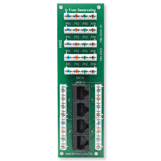 Leviton 1x4 Combo Phone & Data Board