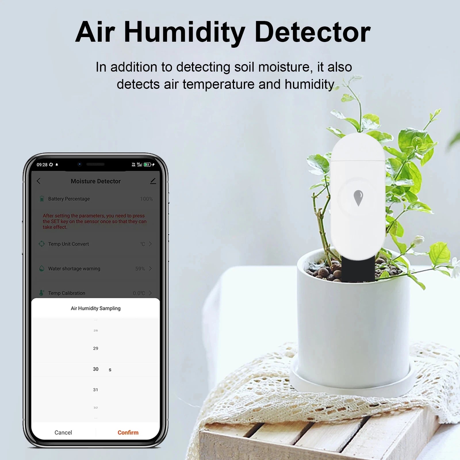 Zigbee Temperature Humidity Moisture Detector Smart Soil Tester Moisture Sensor Phone App Realtime Monitor for Home Garden