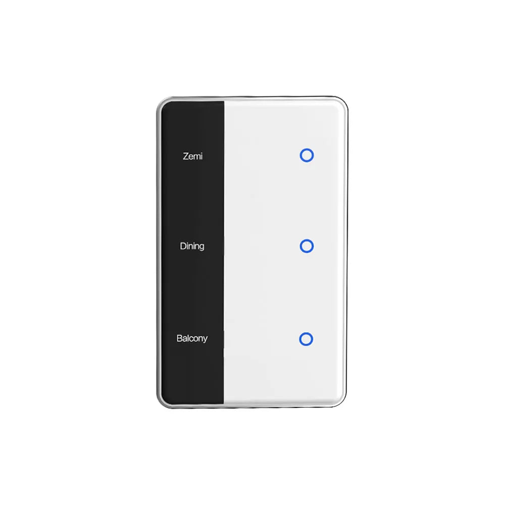 Zigbee DIY Name Switch Work with Tuya Smart Display Screen Touch Panel US Light Switch Alexa Google Home Voice Control