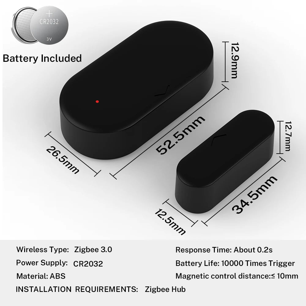 Zigbee 3.0 Tuya Door Sensor Window Sensor Home Security for Smart Home Smart Life APP Compatible with Alexa Google Assistant