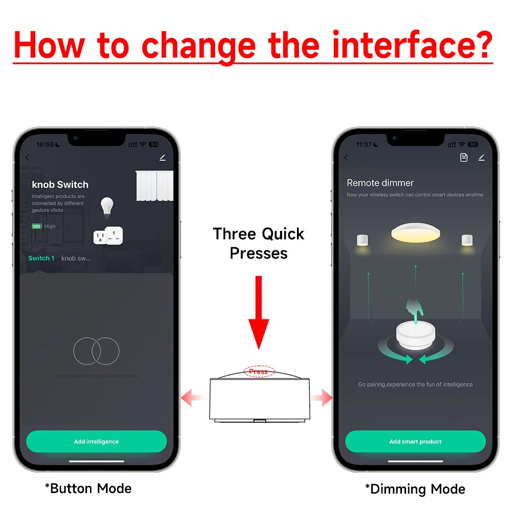 Tuya Zigbee Smart Knob Switch Wireless Scene Button Rotatable Dimmer Switch Home Appliances Automation Linkage Remoter