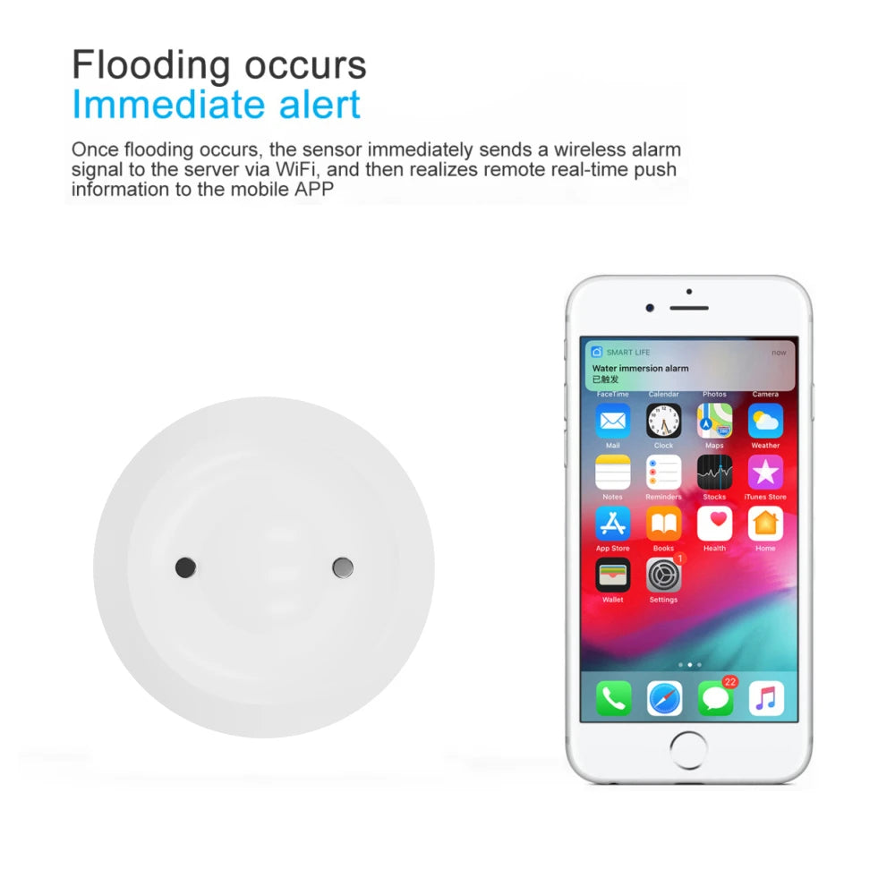 Tuya Zigbee Waterleak Sensor Flood Water Leakage Alarm Smart Home Automation Security Protection Water Immersion Sensor