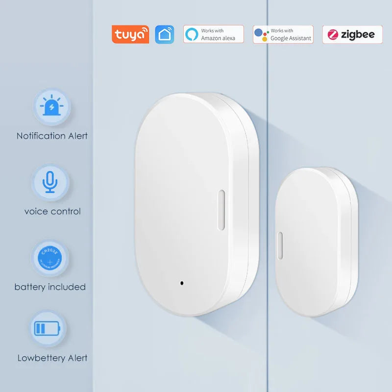 Enhance Your Home Security with the Tuya Zigbee 3.0 Mini Door & Window Sensor – Smart Alarm with Built-In Brightness Detector, Compatible with Alexa and Google Home