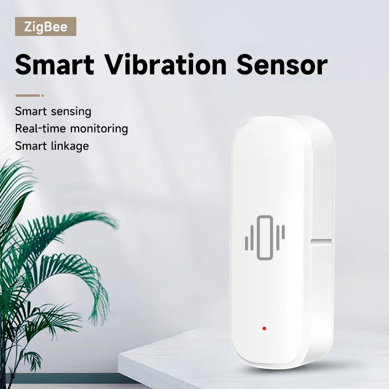 Tuya Zigbee Smart Vibration Sensor Detection Smart Life APP Notification Real-Time Monitor Shock Alarm History Record