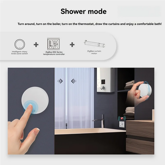 B04B-Smart Life App Compatible Zigbee Knob, Wireless Scene Button Controller Battery Powered
