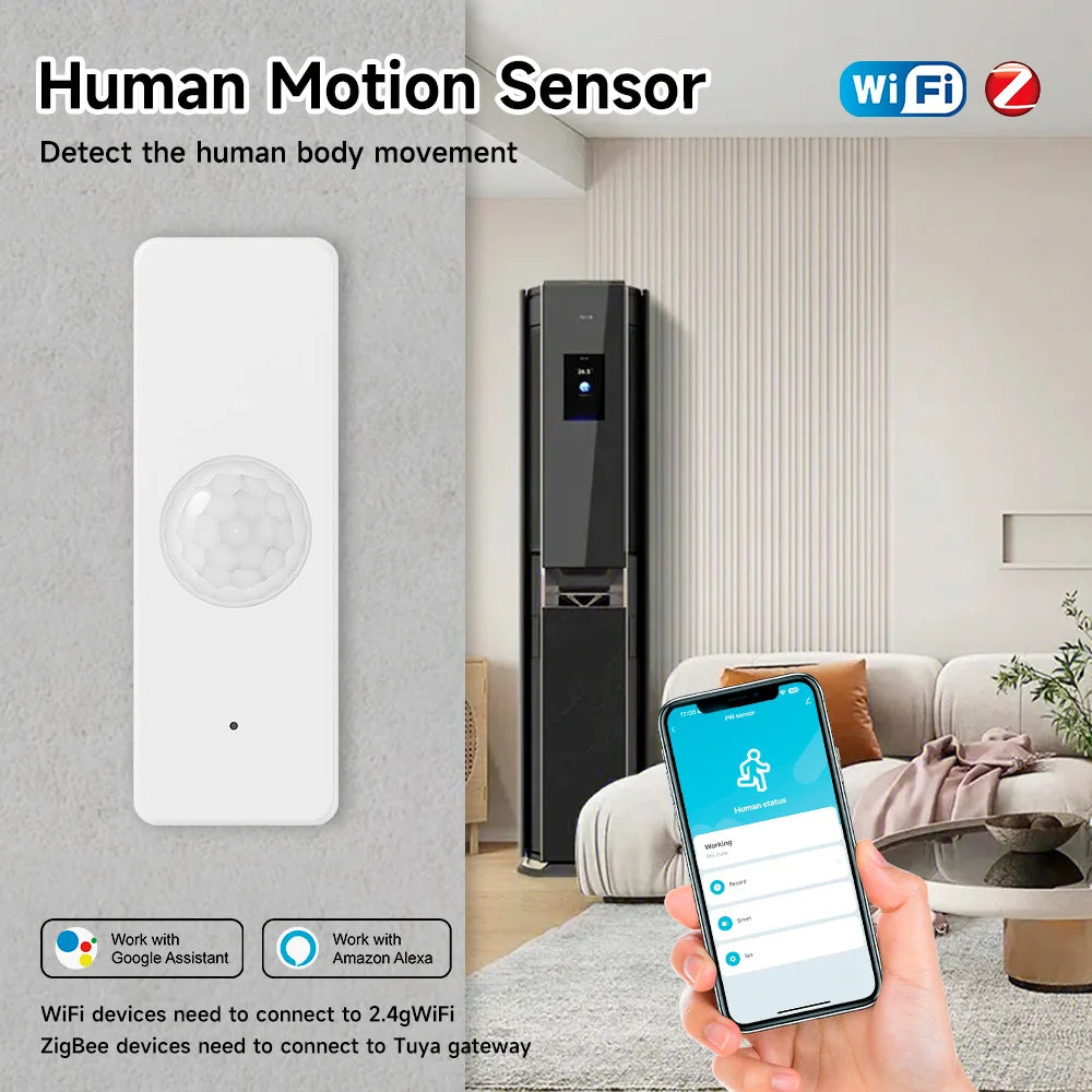 Enhance Your Home Security with the Tuya WiFi/Zigbee PIR Motion Sensor – Smart Infrared Detector Compatible with Alexa & Google Home