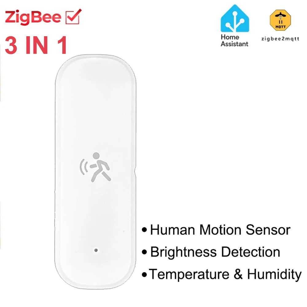 Smart Zigbee Pir Motion Sensor Radar Mmwave Temperature and Humidity Sensor Security Burglar Works with Home Assistant