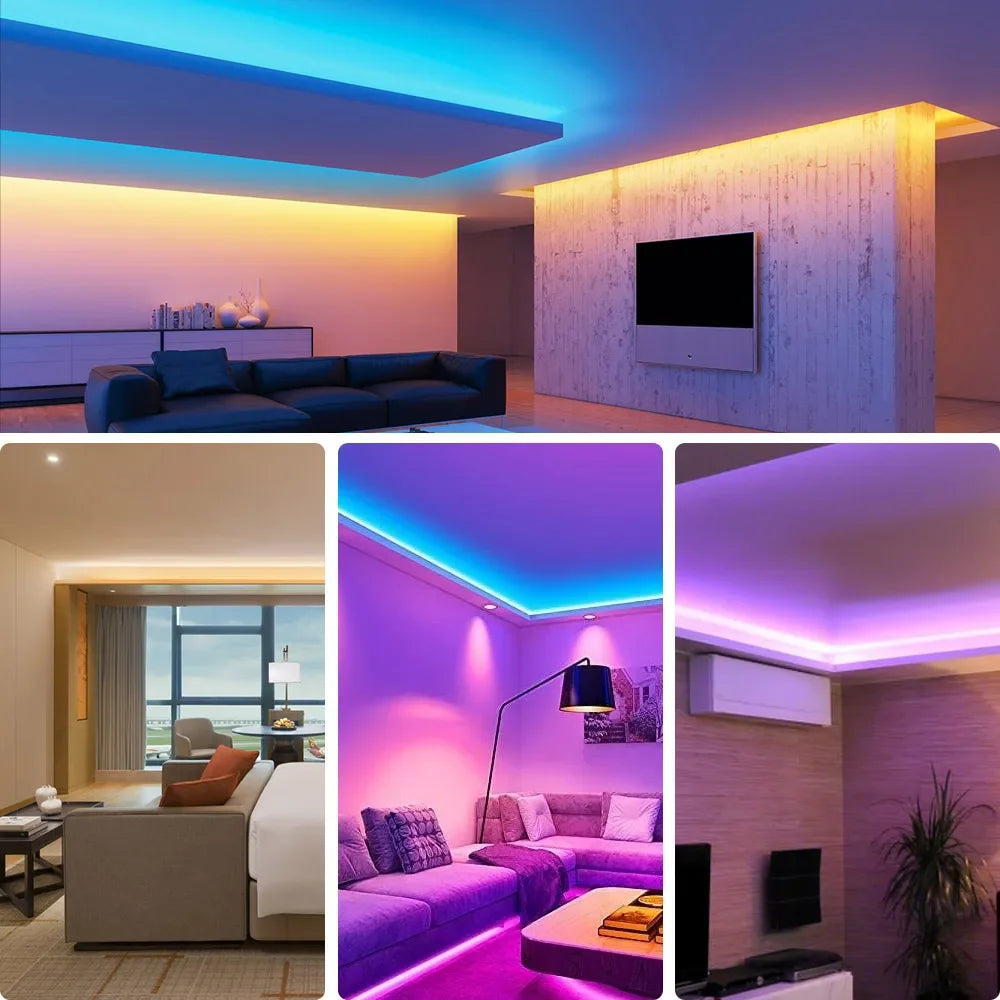 Smart Zigbee RGB FCOB LED Strip Lights 5M 10M DC24V Soft Bending Tape Light Set Bedroom Decoration Atmosphere Lighting Diodes