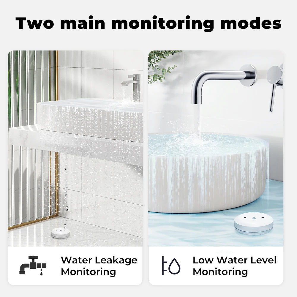 Zigbee 3.0 Water Leak Sensor IP66 Waterproof Outdoor Rain Tuya Water Flood Sensor Detection Smart Life Alarm Notification Remind