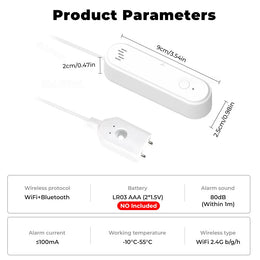 Tuya Smart Wifi Water Leak Sensor Water Overflow Level Detector 80Db Sound Alarm System Flood Leakage Sensor Remote Monitor