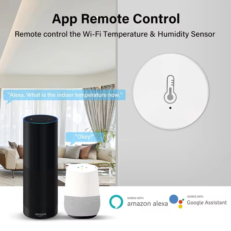 Tuya Zigbee Temperature and Humidity Sensor Work with Alexa Google Home Smart Life App Control