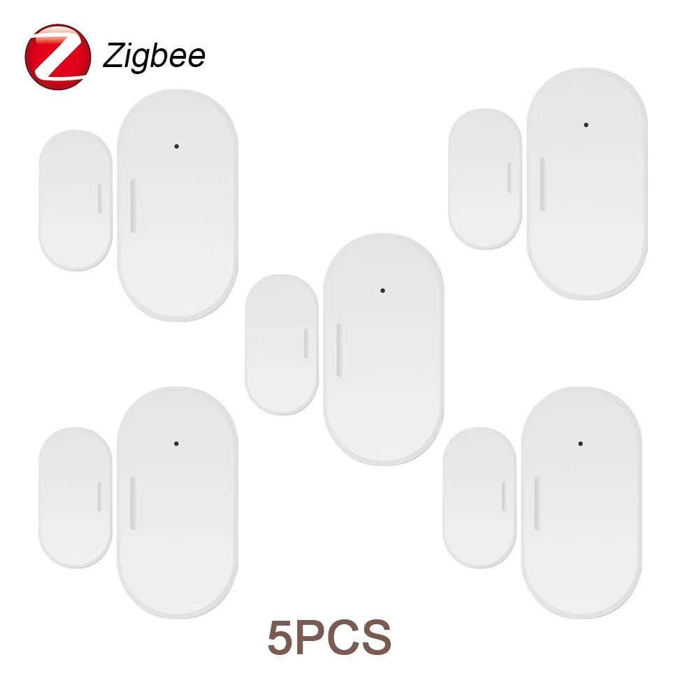 Tuya Zigbee Door and Window Magnetic Sensor Smart Life APP Security Detector Alarm Remote Monitor Works with Alexa Google Home