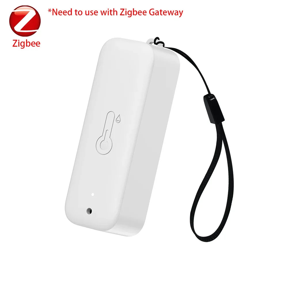 Tuya Zigbee/Wifi Outdoor Temperature Humidity Sensor Thermometer Smart Life Work Google Assistant ,IP65 Waterproof+Hanging Rope