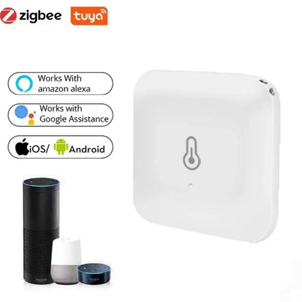 Tuya Ewelink Zigbee Temperature Humidity Sensor Smart Home Device Compatible with Google Home Alexa for Environmental Monitoring