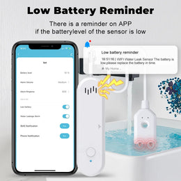 Tuya Smart Wifi Water Leak Sensor Water Overflow Level Detector 80Db Sound Alarm System Flood Leakage Sensor Remote Monitor