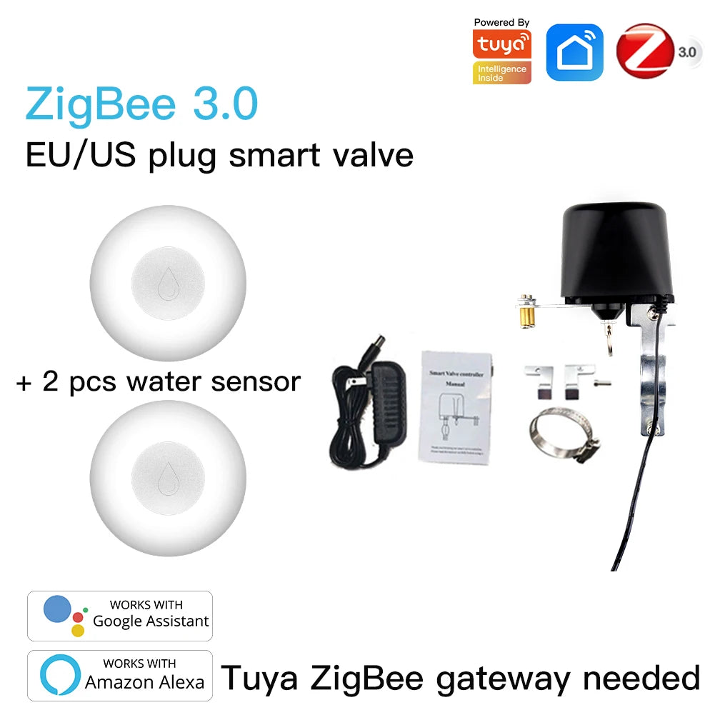 Zigbee Flood Sensor Water Leakage Detector Water Tank Full Alert Overflow Security Alarm System Tuya Smart App Remote Control