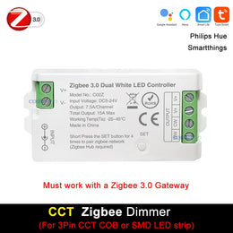 Tuya Zigbee Controller LED Dimmer for RGB RGBW CCT LED Strip Smart Regulator Support Hu-E Alexa Google Assistant Voice Control