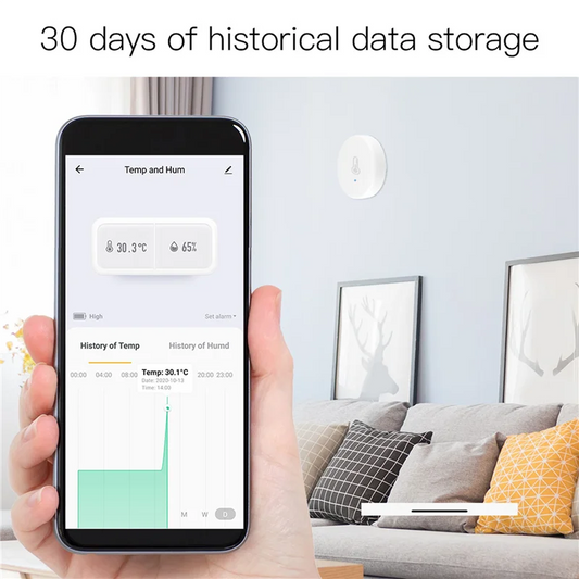 B50B-6X Tuya Smart Zigbee 3.0 Smart Temperature and Humidity Sensor Battery Powered Security with Tuya Smart Life Alexa(B)