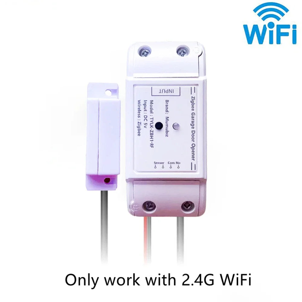 Smart Life Tuya Garage Door Opener Wifi or Zigbee Wireless Control RF433 Timer Schedule Alexa Google Assistant Compatible