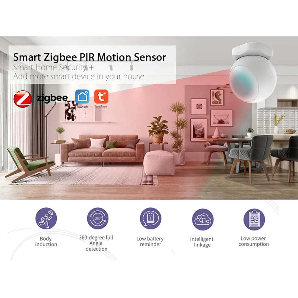 Tuya Intelligent Linkage Body Detecting Zigbee Infrared Detector Wireless Passive Infrared Motion Detect for Home Burglar Alarm