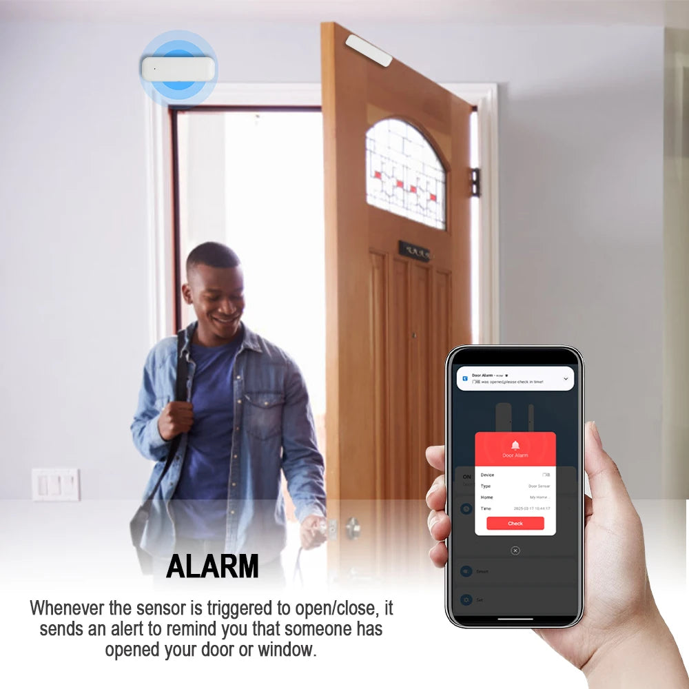 Zigbee 3.0 Smart Door Sensor Door Window Open Closed Detector Smart Home Security Alarm System Tuya Smart Life APP Control