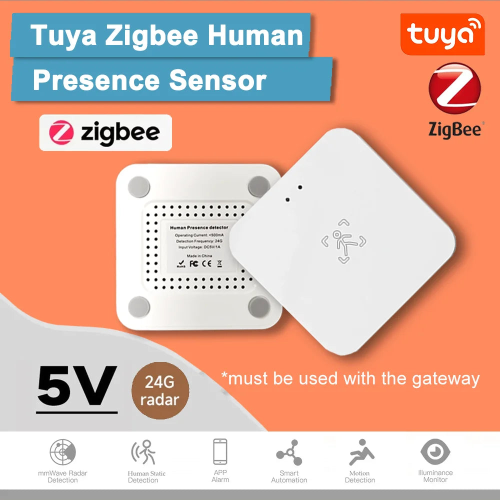 Tuya Smart Life Zigbee Human Presence Detector 24G Mmwave Radar Replace Motion Sensor Smart Home Scene Linkage Alexa Google Home
