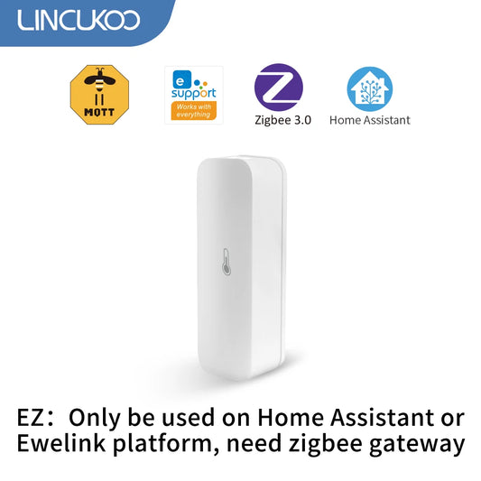Smart Zigbee 3.0 Temperature and Humidity Sensor Tiny Remote Monitor for Smart Home Assistant Zigbee2Mqtt Ewelink