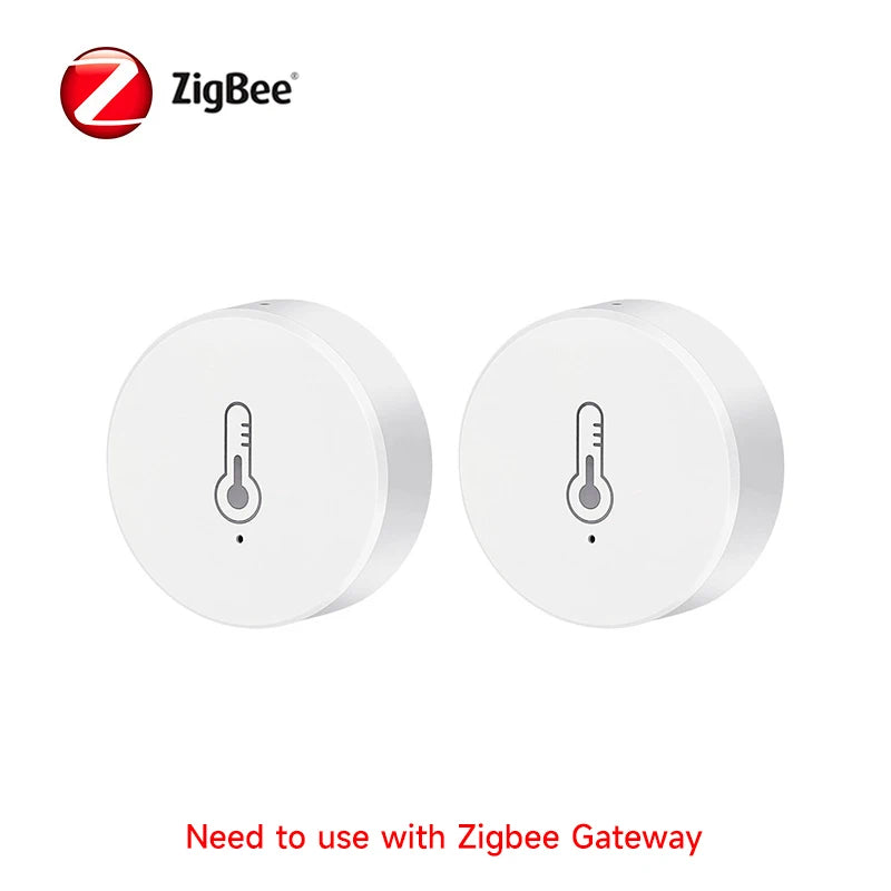 Tuya Smart Zigbee Temperature and Humidity Sensor Battery Powered Indoor Mini Hygrometer Work with Alexa Google Home