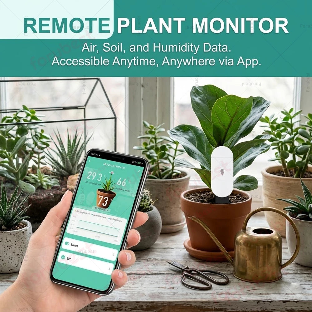 Smart Zigbee Soil Moisture Sensor Temp Humidity Light Fertility Meter Thermo Hygrometer Garden Automation Irrigation Detector