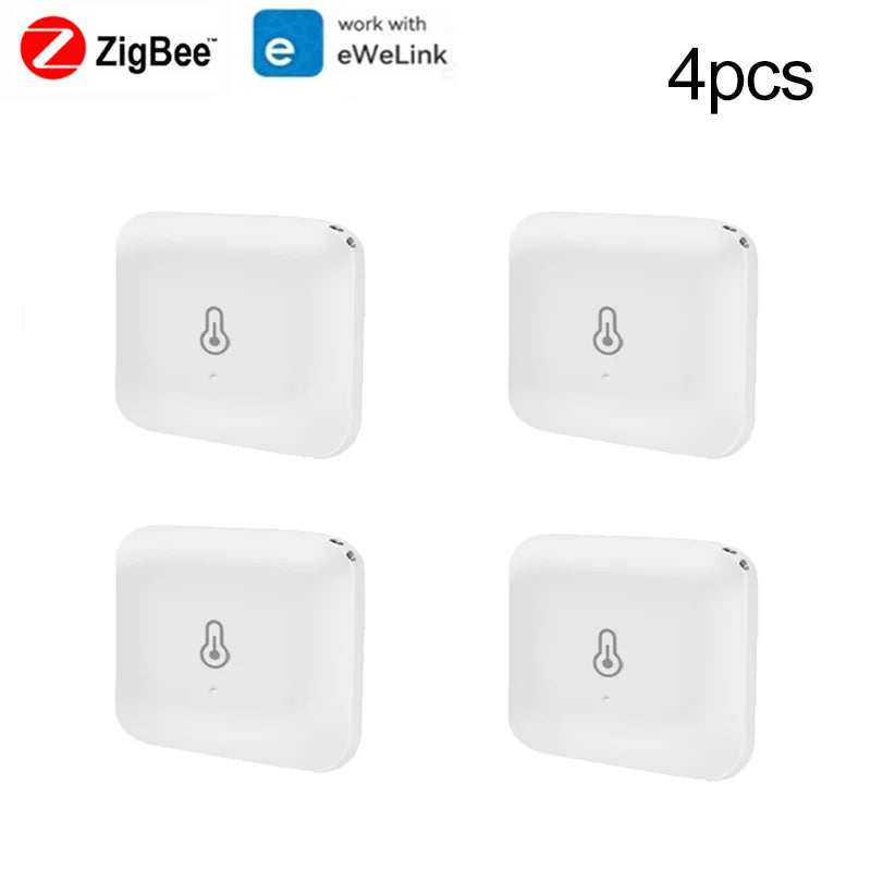 Tuya Ewelink Zigbee Temperature Humidity Sensor Smart Home Device Compatible with Google Home Alexa for Environmental Monitoring