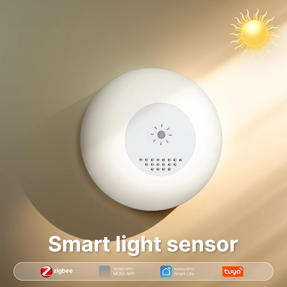Tuya Zigbee Smart Light Sensor Luminance Sensor APP Control Brightness Sensor Illumination Brightness Detector