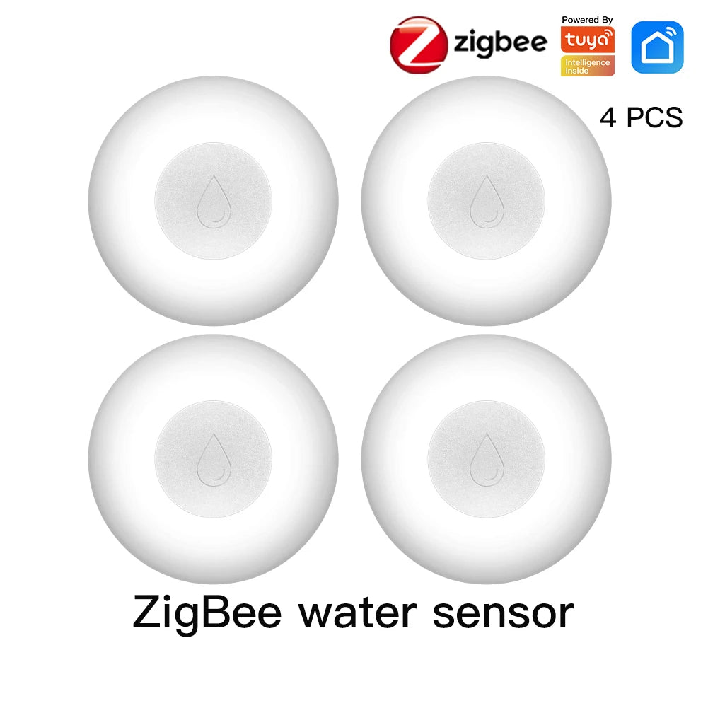 Zigbee Flood Sensor Water Leakage Detector Water Tank Full Alert Overflow Security Alarm System Tuya Smart App Remote Control