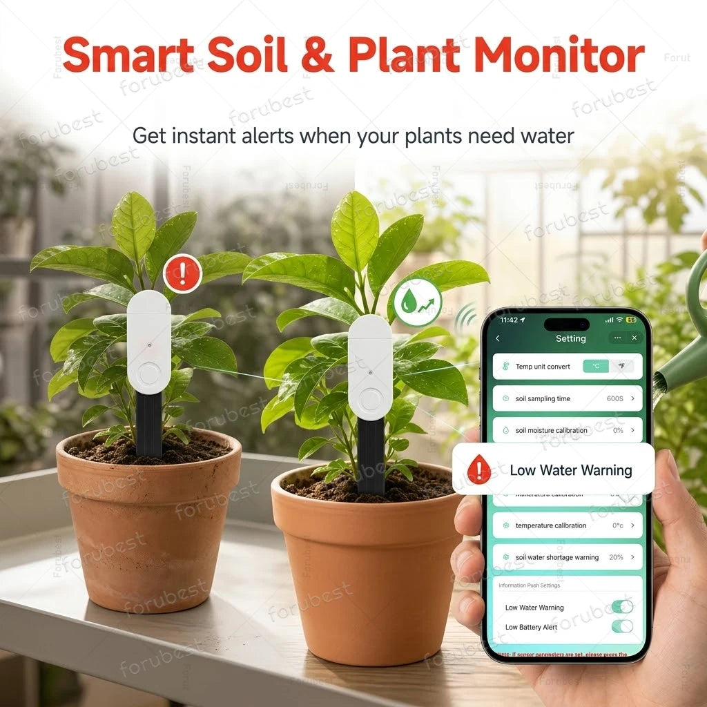 Smart Zigbee Soil Moisture Sensor Temp Humidity Light Fertility Meter Thermo Hygrometer Garden Automation Irrigation Detector