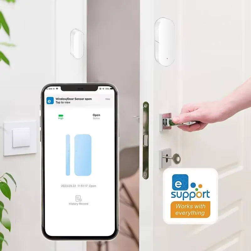 Ewelink Zigbee Door and Window Anti-Theft System, Easy Installation, Smart Protection, App-Controlled Alarms.