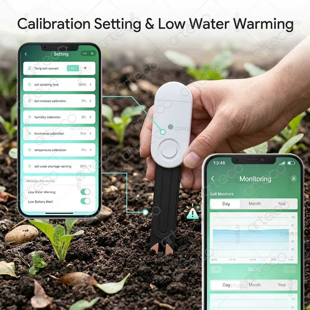 Zigbee Soil Moisture Sensor Temperature Humidity Meter Fertility Lux Light Tester for Tuya Smart Life Zigbee2Mqtt Home Assistant
