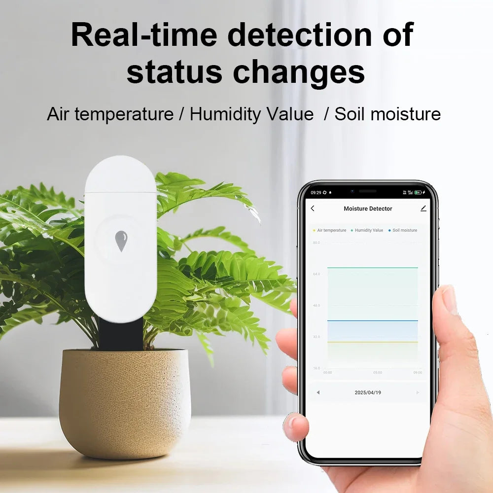 Tuya Zigbee Temperature Humidity Moisture Detector Smart Soil Tester Moisture Sensor Phone App Realtime Monitor for Home Garden