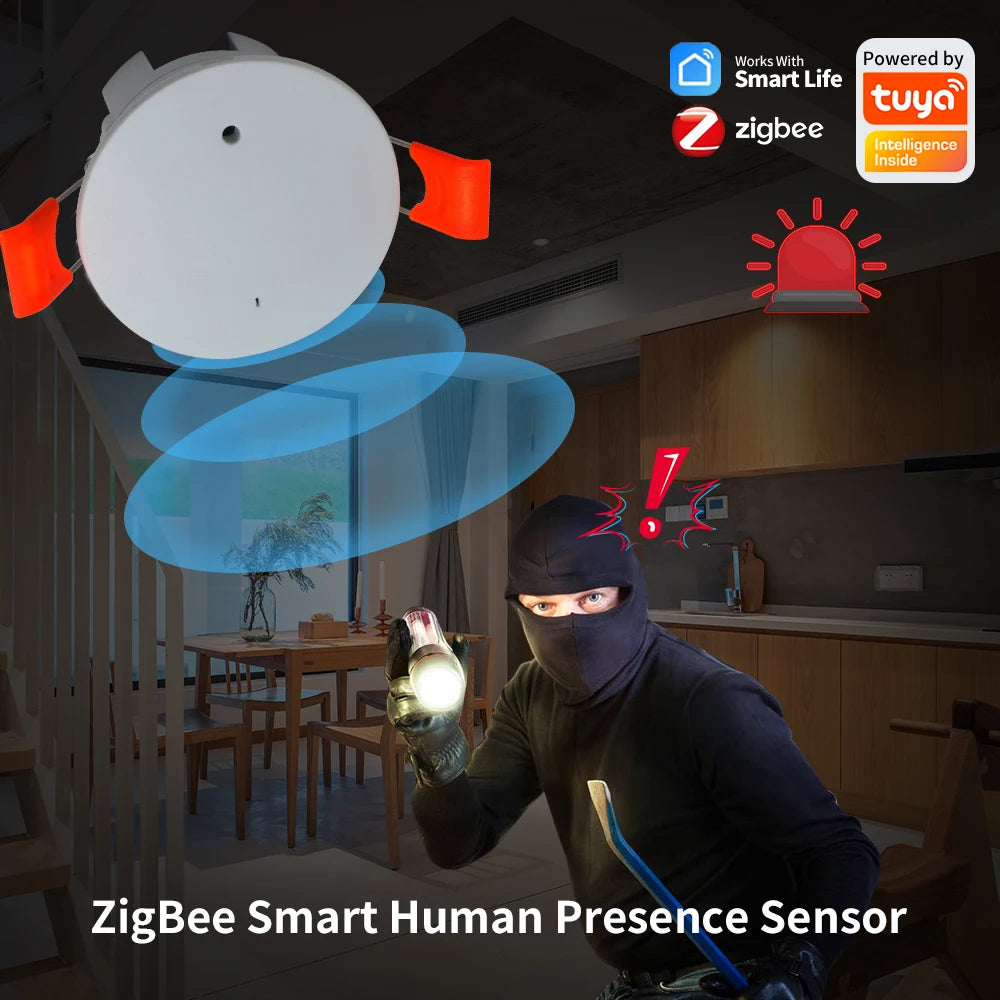 Tuya Zigbee Wifi Mmwave Human Presence Motion Sensor 5.8G 24G Radar Luminance Breath Distance Detection Sensor Home Automation