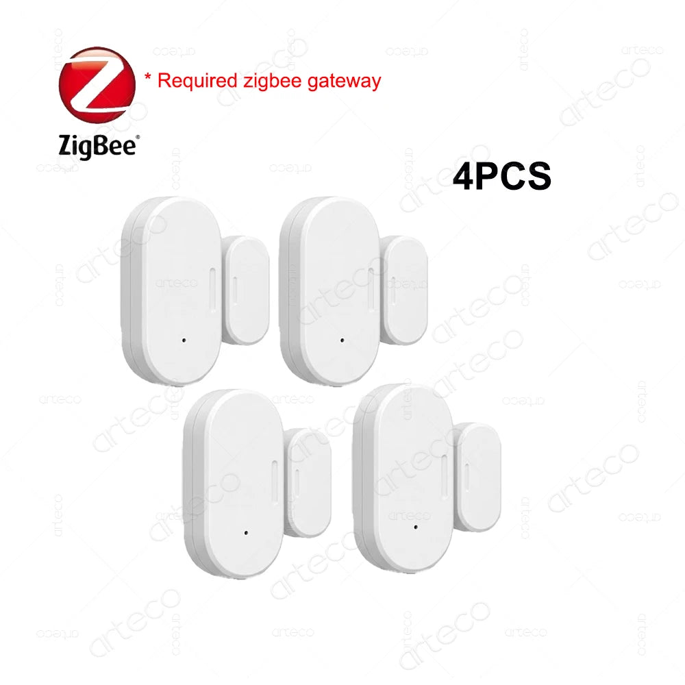 Zigbee Door Window Sensor Open Close Detector Smart Home Security Alarm Burglar Door Sensor Works with Alexa Home Assistant Z2M