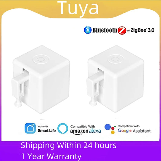 Tuya Zigbee 3.0 Smart Fingerbot Switch Remoter Garage Curtain Button Robot Pusher for Alexa Google Home Voice Assistant