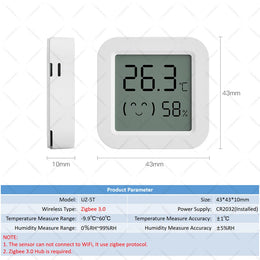 Zigbee 3.0 Temperature Humidity Sensor Zigbee 3.0 Hub Required Workwith Home Assistant ZHA Yandex Alexa Zigbee2Mqtt HA