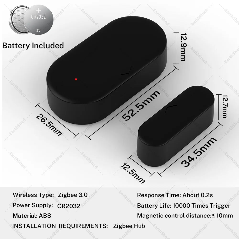 Zigbee 3.0 Door Sensor Window Sensor Contact Sensor Zigbee Hub Required Work with Home Assistant Yandex Alexa ZHA Zigbee2Mqtt