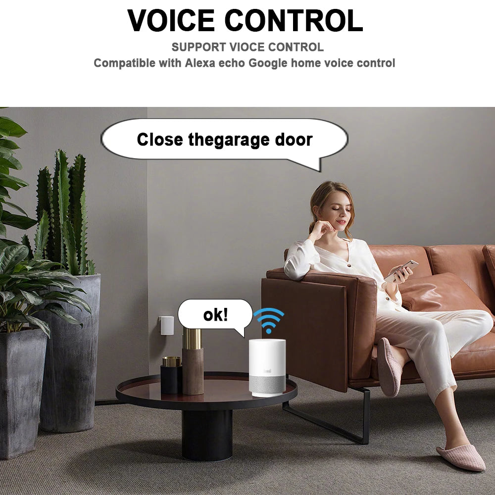 Zigbee Wifi Smart Garage Door Opener DC5V with Door Magnet 433Mhz RF Wireless Controller Work with Tuya Alexa Google Home