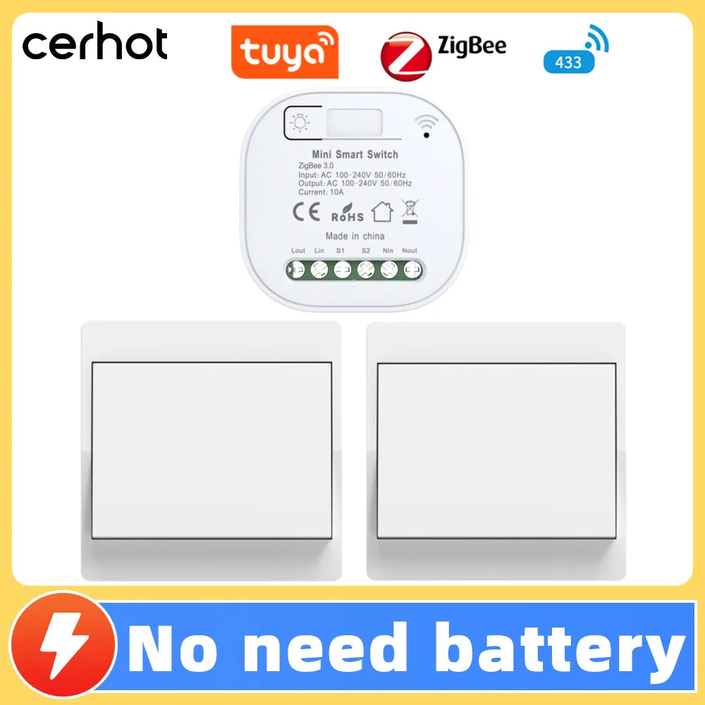 Transform Your Home with the Tuya Zigbee Self-Powered DIY Smart Switch - No Batteries, Waterproof, and Wireless Control!