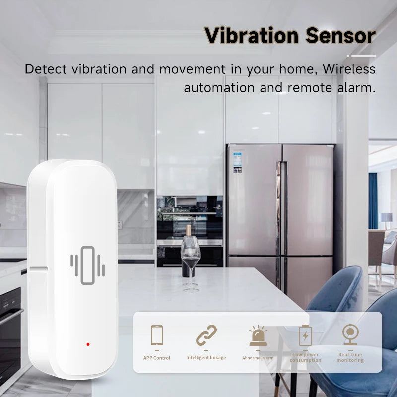 Enhance Your Home Security with the Tuya Smart Home Zigbee/Wifi Vibration Sensor - Real-time Monitoring & Remote Control
