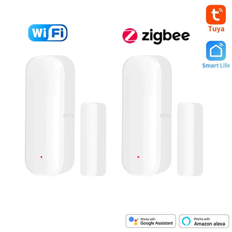 Tuya Zigbee/Wifi Magnetic Doo Window Sensor Open Closed Alarm Detector Smart Life APP Work with Alexa Google Home Need Gateway