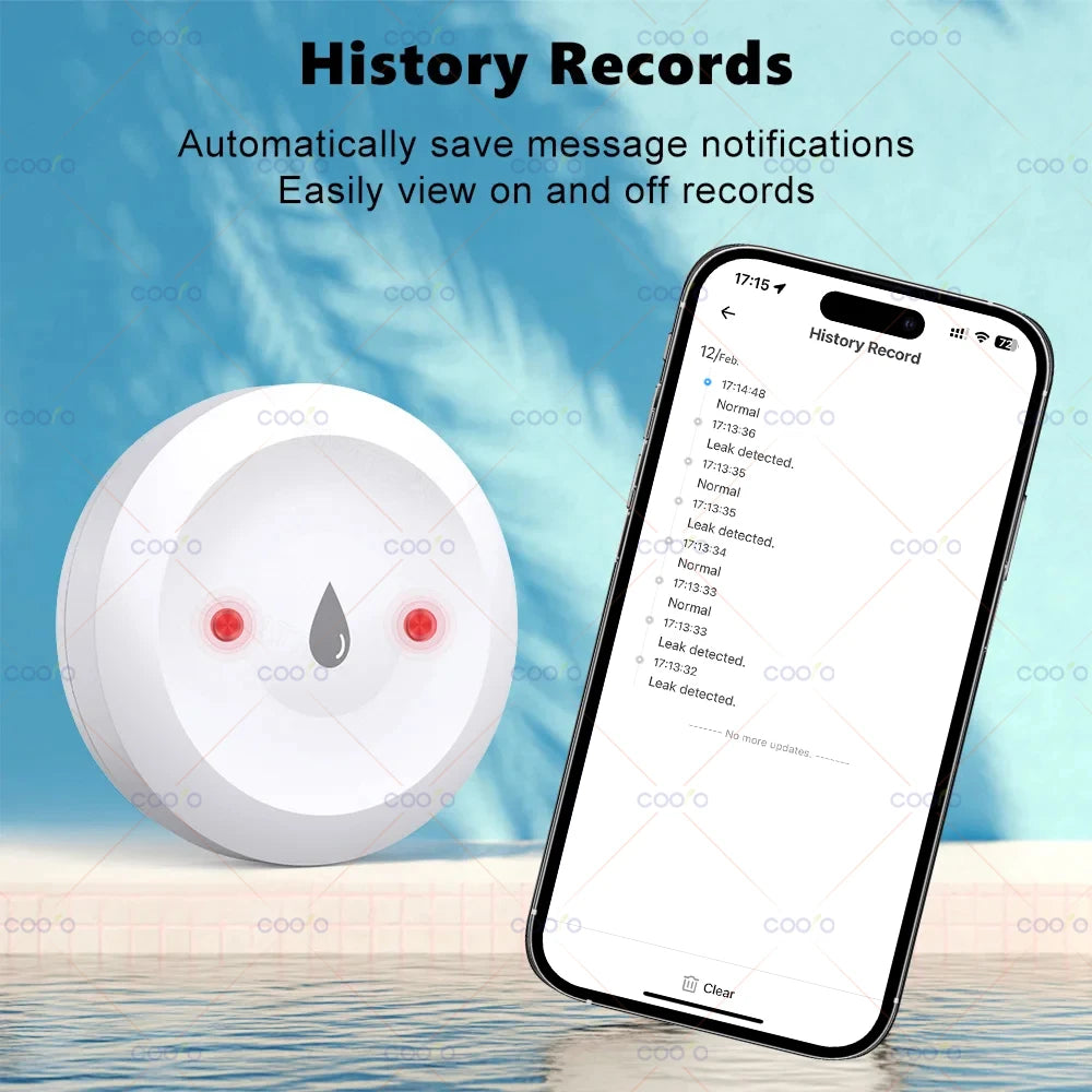 Ewelink Zigbee Water Sensor Alarm Water Leak Detector Flood Alert Overflow Security Alarm System Works with Alexa Google Alice