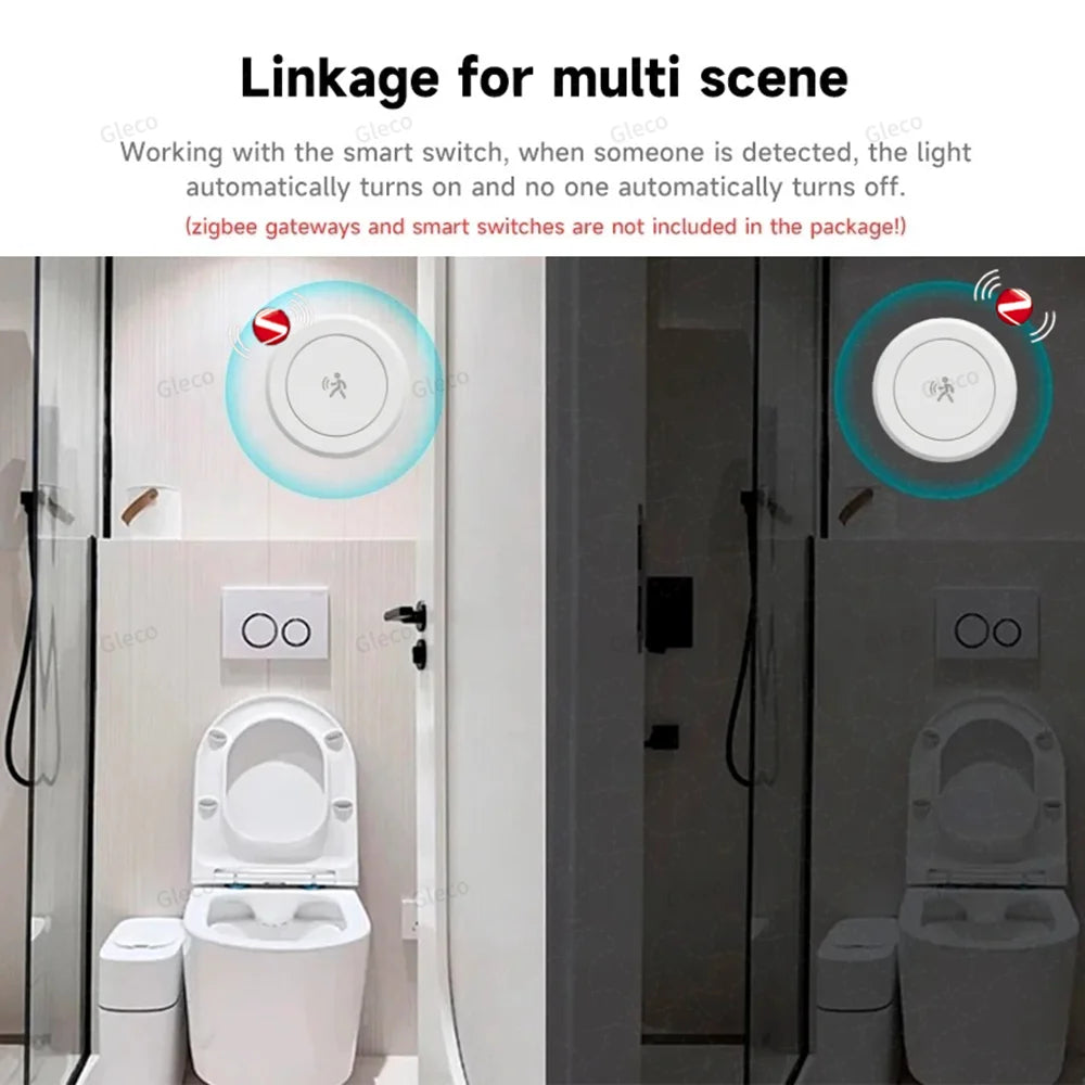 Zigbee 24G Mmwave Radar Presence Sensor Human Detector Motion/Static Detection for Tuya Z2M Smart Home Security Automation Alarm