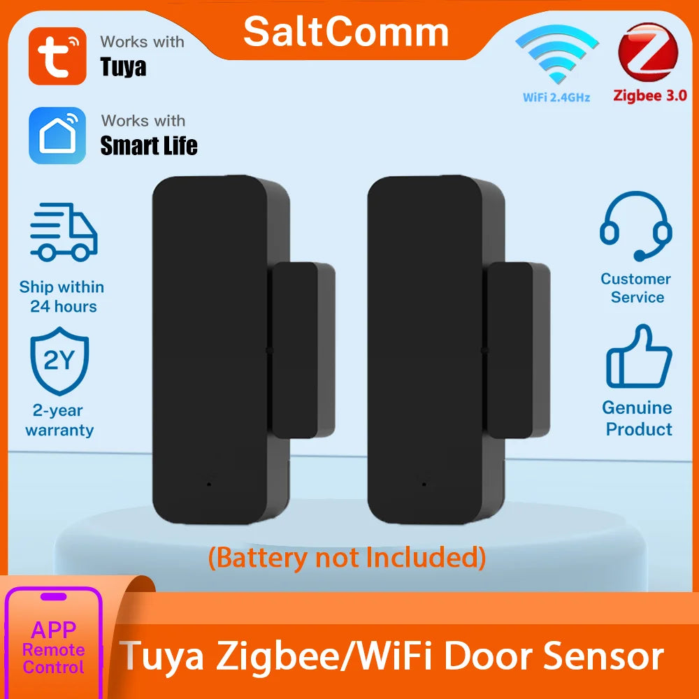 Tuya Zigbee Wifi Door Window Sensor Magnetic Security Smart Life Alexa Google Home Yandex