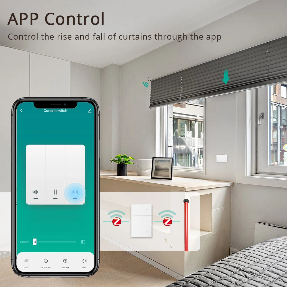 Zigbee US AU Smart Curtain Switch for Electric Motorized Roller Shutter Works with Tuya Alexa Google Home
